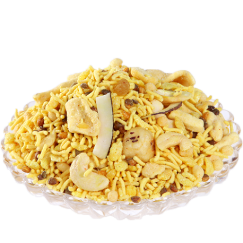 Navratan Mixture offers you an appetizing blend of dried nuts, deep-fried beaten rice and the exotic flavours of classic Indian spices. Navratan Mixture will make your tea-time snacking experience into an unmatchable delight.